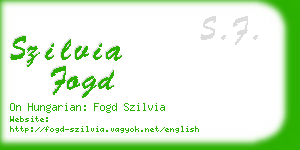 szilvia fogd business card